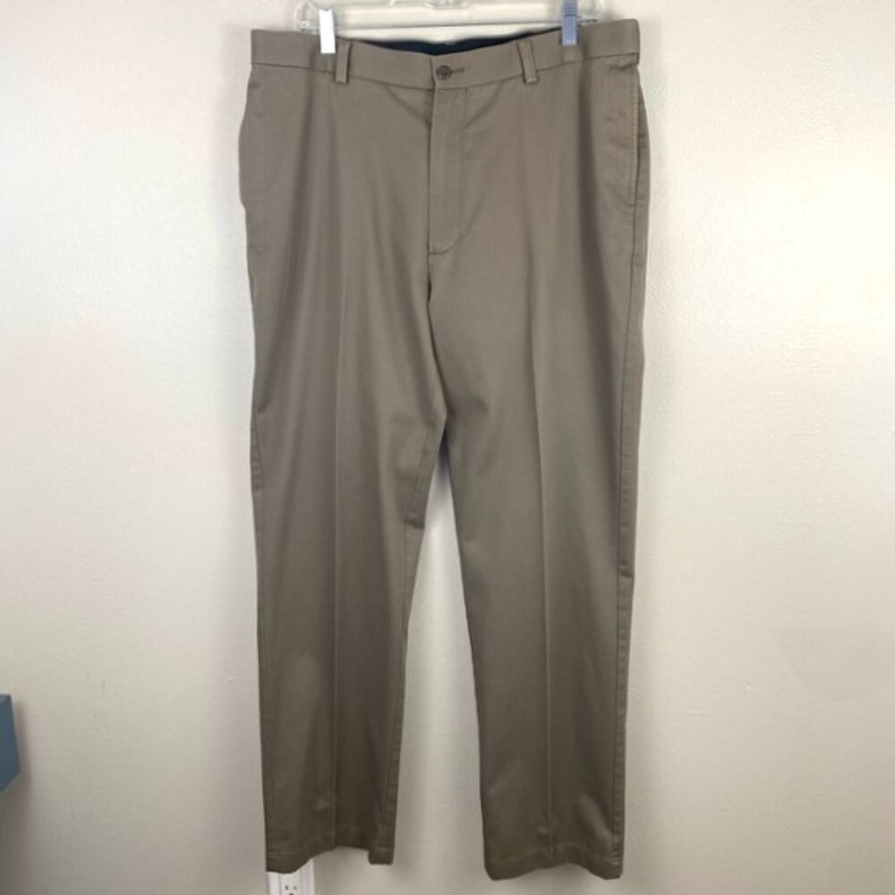 Roundtree & Yorke Tan Dress Pants Classic Fit 36x32